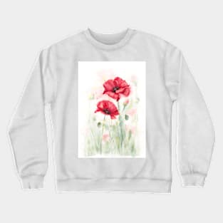 Red poppies art Crewneck Sweatshirt